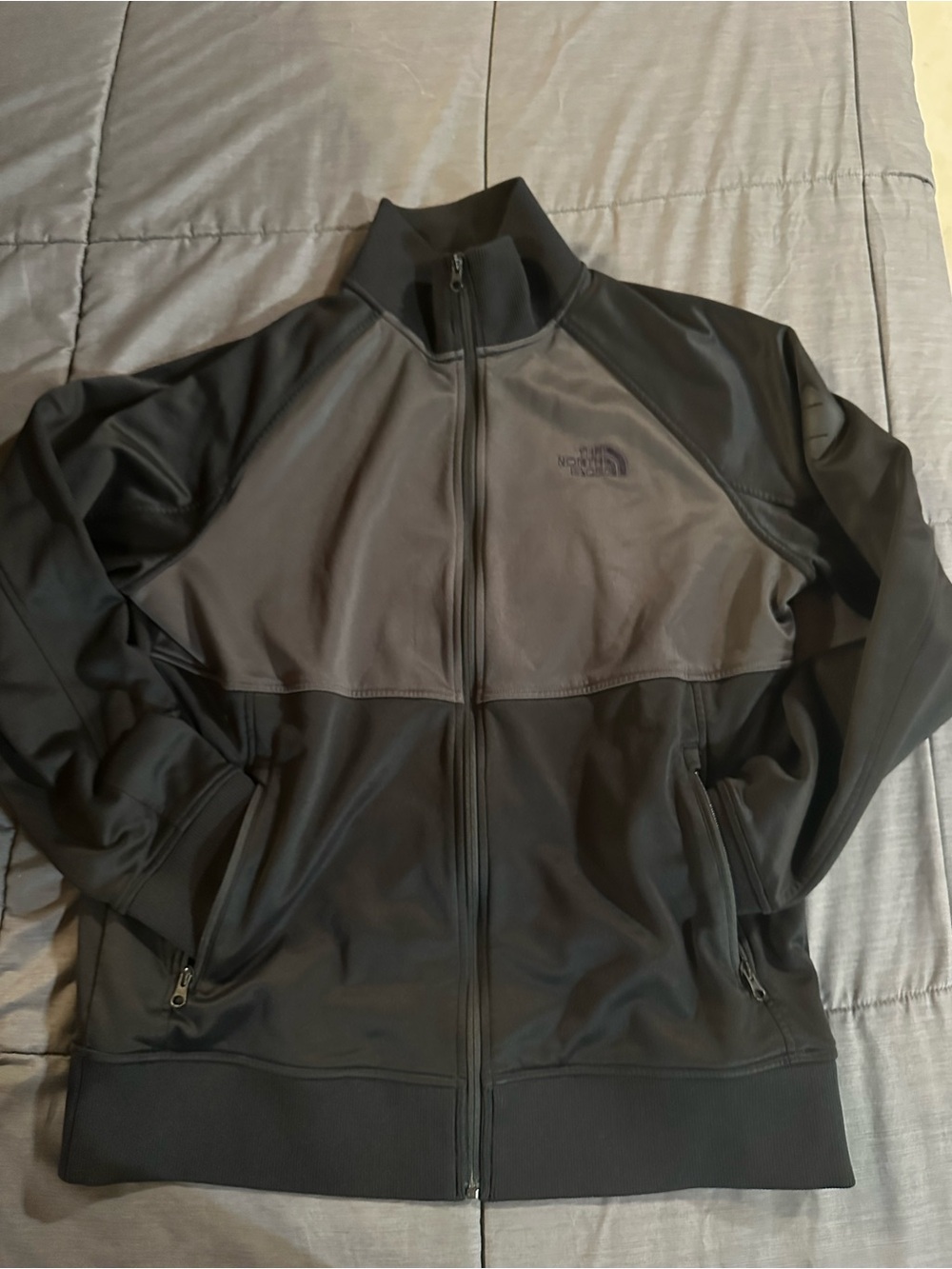 The North Face Men’s Black and Dark Gray Lightweight Full-Zip Jacket